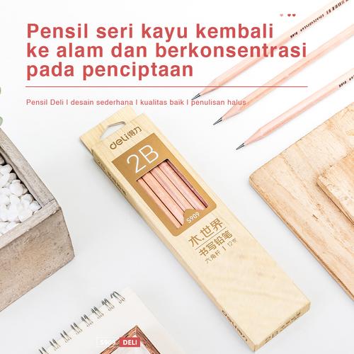 Deli Graphite Pencil Pensil Kayu Grafit 2B isi 12pcs/BOX S909