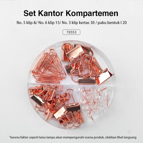 Deli office combination paper clip binder clip and Push Pin 78553