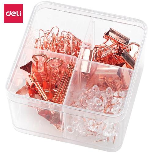Deli office combination paper clip binder clip and Push Pin 78551