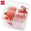 Deli office combination paper clip binder clip and Push Pin 78551