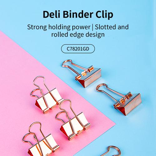 Deli office binder clip, Penjepit kertas Rose Gold 78200 78201