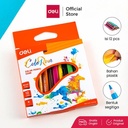 Deli Pensil Warna 12 Warna Pegangan berbentuk Segitiga EC09900
