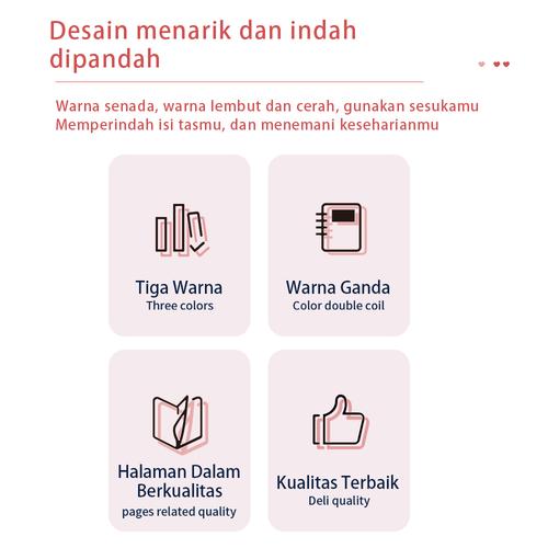 Deli buku Agenda A5/B5 60 Halaman Landscape 3 warna 2420X