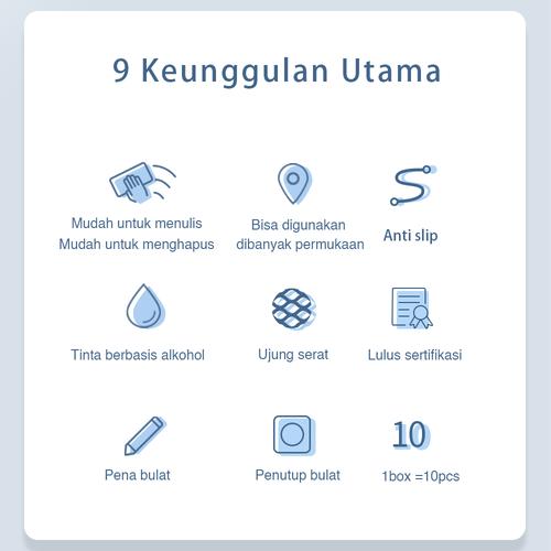 Deli Spidol Kering 10pcs/box Mudah dihapus dan Mudah Dipakai 6817