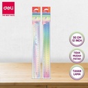 Deli Penggaris 30 cm, 12 inch tidak mudah patah & Tahan Lama EH654