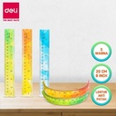 Deli Penggaris 20 cm Anti patah Bahan Eco-PVC Lentur Twistable EH650