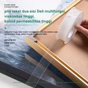 Deli Doble tape transparan 3cmx1.5m/1mm bau tidak menyengat 33605