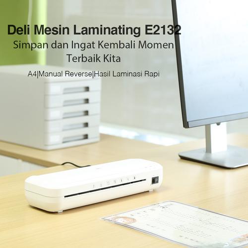 Deli Laminator. Kisaran Laminasi 70-100mic A4 Abu - Abu Muda E2132
