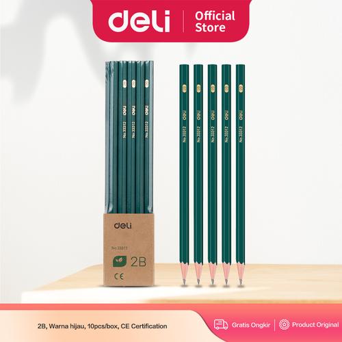 Deli Graphite Pencil / Pensil Kayu HB 2B 10pcs/Box 33312
