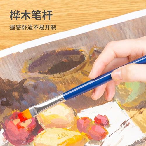Deli set kuas warna biru (6 pcs / pack) kombinasi bentuk kuas 73885