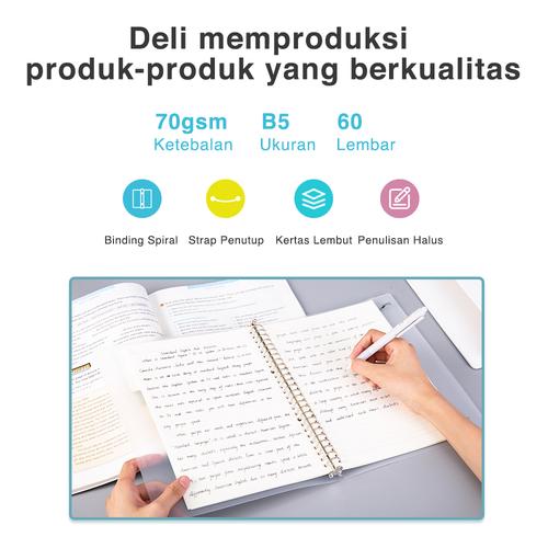 Deli Loose-Leaf Buku Notebook B5 60lembar HB560