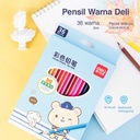 Deli pensil warna 36C warna cerah, bentuk hexagonal 7019
