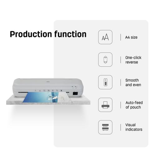 Deli Laminator. Kisaran Laminasi 70-100mic A4 Abu - Abu Muda E2132