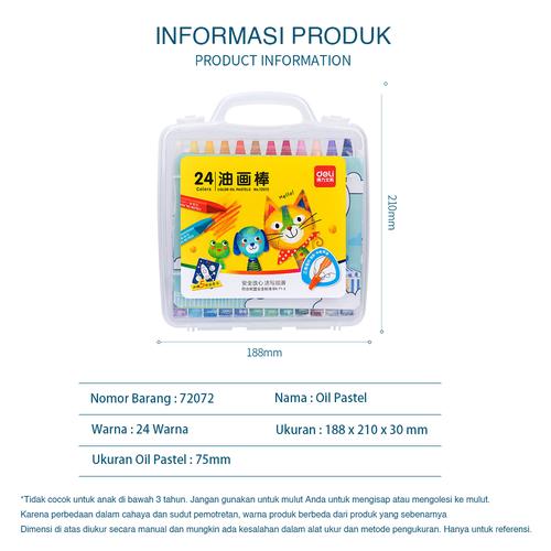 Deli 72072 school crayon/ krayon