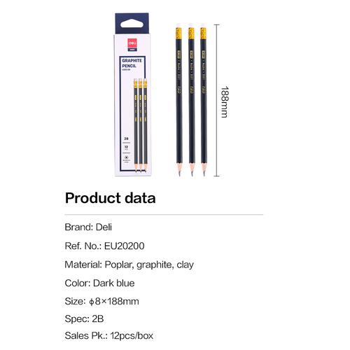 Deli EU20200 Graphite Pencil With eraser