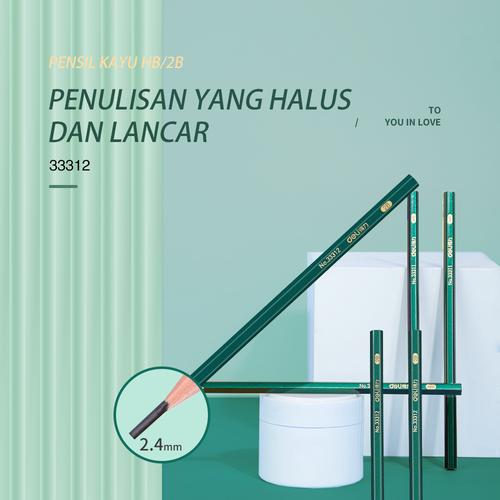 Deli Graphite Pencil / Pensil Kayu HB 2B 10pcs/Box 33312