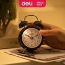 Deli Jam Weker Alarm Dengan Lampu Malam Material Kuat Tahan Lama 9024