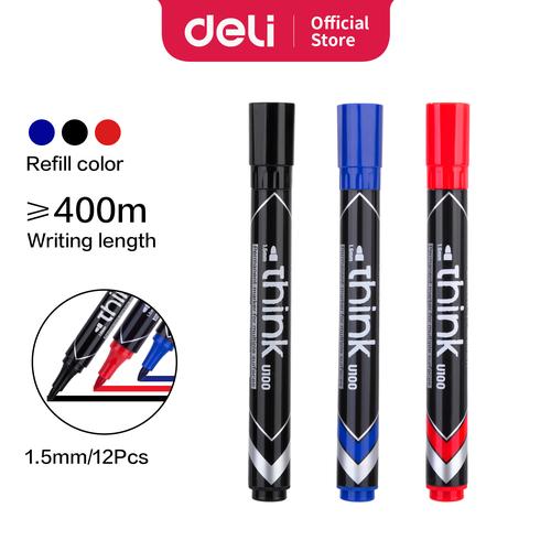 Deli EU10020 Permanent Marker/Spidol Permanen-Hitam