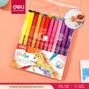 Deli EC10023 School Felt Pen/Spidol Warna-Felt Pen Washable 1.0mm 24C