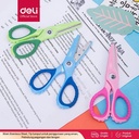 DELI Soft-touch Croco Scissors 134mm Safe [E6071] - Gunting anak
