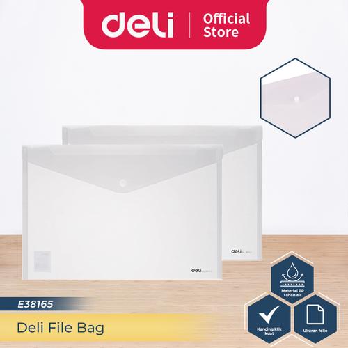 Deli File Bag / Map Transparan Bahan PP Ukuran Folio Kualitas Tinggi EF11312
