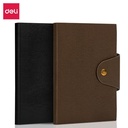 Deli Buku Catatan Sampul Kulit / Leather Cover Notebook A6 A7 96 Lembar Dengan Pen Holder 2226X