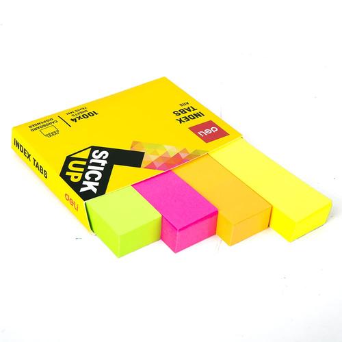Deli EA11202 Memo Indeks - Paper Index Tabs 76×19mm 4×100sheet