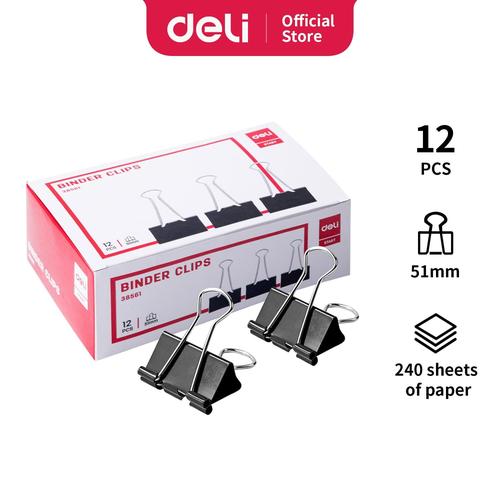 Deli E38561 Office Consumable/Binder Klip-Binder Clips 51mm
