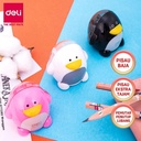 Deli E0563 Rautan-Penguin 2-hole Sharpener w/canister