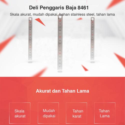 Deli 8461 Drafting/Penggaris-Steel 15cm