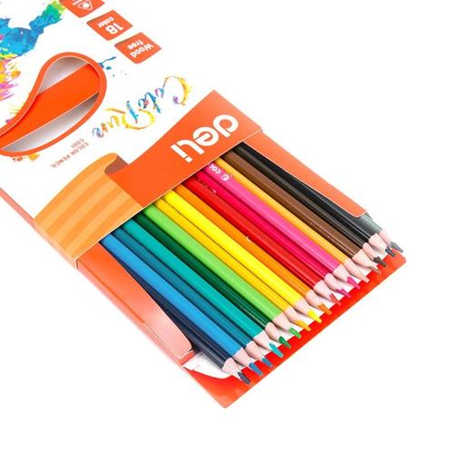 Deli EC00110 Pensil Warna-Plastic Bright 18C
