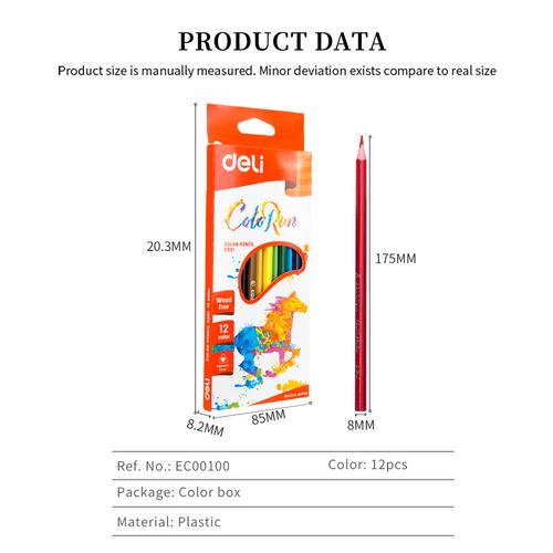Deli EC00100 Pensil Warna- Triangle Bright 12C
