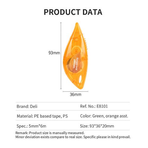 DELI Tip Ex Kertas / Correction Tape Desain Unik Untuk Sekolah E8101