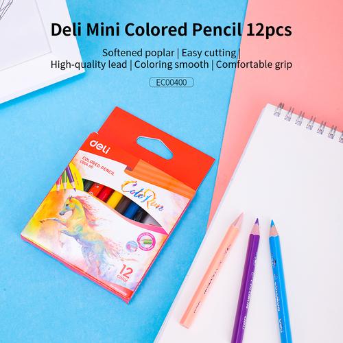 DELI - EC00400 / Pensil Warna Mini Anak 120 mm 12 pc / Alat Lukis