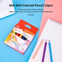 DELI - EC00400 / Pensil Warna Mini Anak 120 mm 12 pc / Alat Lukis