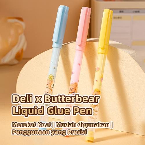 Deli x Butterbear Lem Kertas / Liquid Glue Pen Daya Rekat Kuat Mudah disimpan HY506