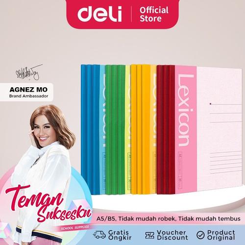 DELI "BACK TO SCHOOL" BUNDLE - 1 Office Briefcase, 5 Gel Pen (Black), 1 Soft Cover Notebook, 1 Correction Tape