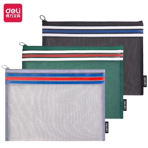 Deli Tempat Pensil Jaring / Mesh Zip Bag 23 cm BA118