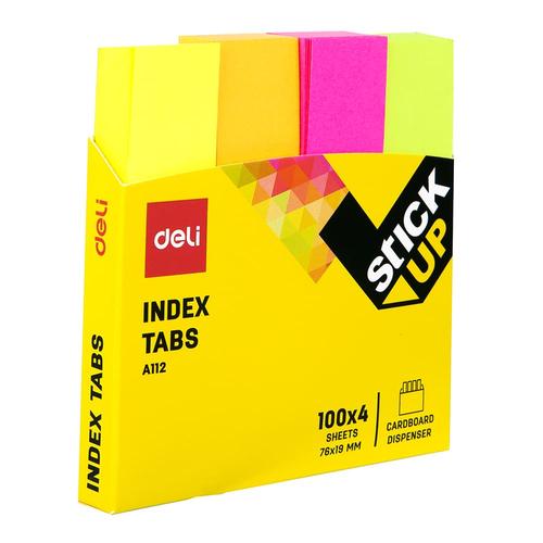 Deli EA11202 Memo Indeks - Paper Index Tabs 76×19mm 4×100sheet