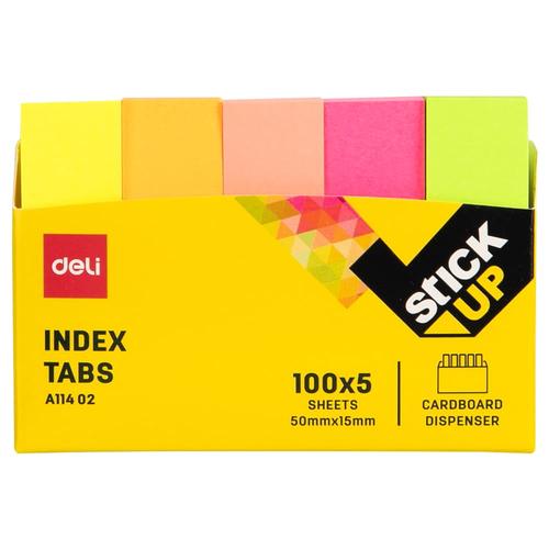 Deli EA11402 Memo Indeks - Paper Index Tabs 50×12mm 5×100sheet