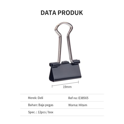 Deli E38565 Office Consumable/Binder Klip-Binder Clips 19mm