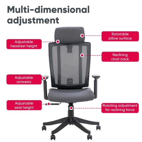 Deli Kursi Kantor / Kursi Kerja Office Chair Adjustable Flexible 91027