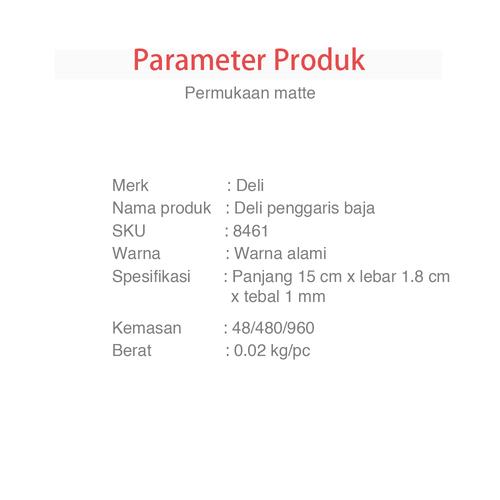 Deli 8461 Drafting/Penggaris-Steel 15cm