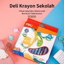 Deli EC20120 School Crayon/Krayon-Oil Pastel Smooth Rich Blending 24C