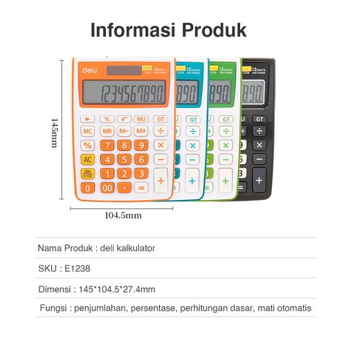 Deli E1238 Calculator/Kalkulator-Calculator 12-digit