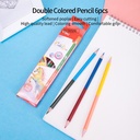 DELI - EC00500 / Pensil Warna Duo Anak Isi 6 pcs / Peralatan lukis