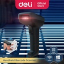 Deli Wireless Barcode Scanner 1D 2D LED Light Cepat dan Akurat ES221