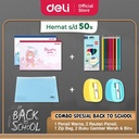PAKET SIAP SEKOLAH DELI - Buku Gambar Anak, Pensil Warna Anak, Zip Bag