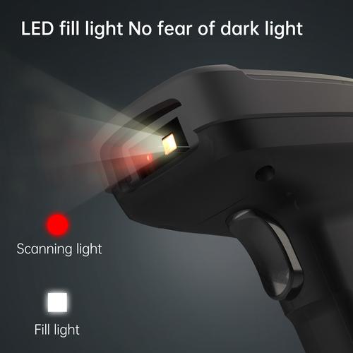 Deli Wireless Barcode Scanner 1D 2D LED Light Cepat dan Akurat ES221
