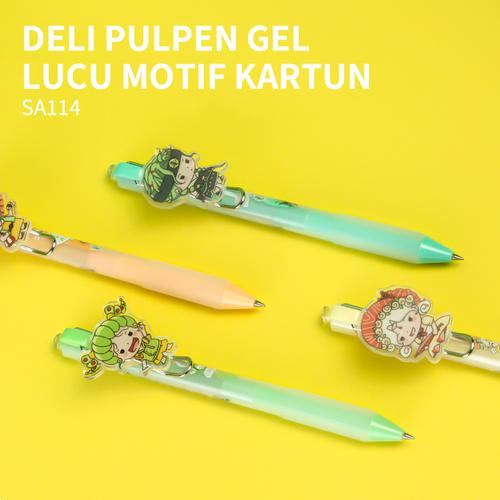 Deli Pulpen Gel Lucu / Cute Gel Pen Isi 4 0.5 mm Tinta Hitam SA114